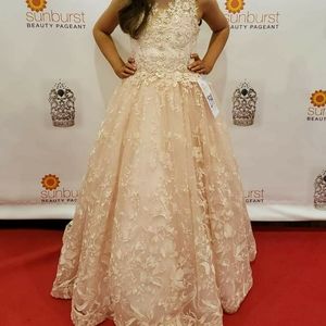 Size 12 Tiffany Pageant Dress Gown Blush Pink